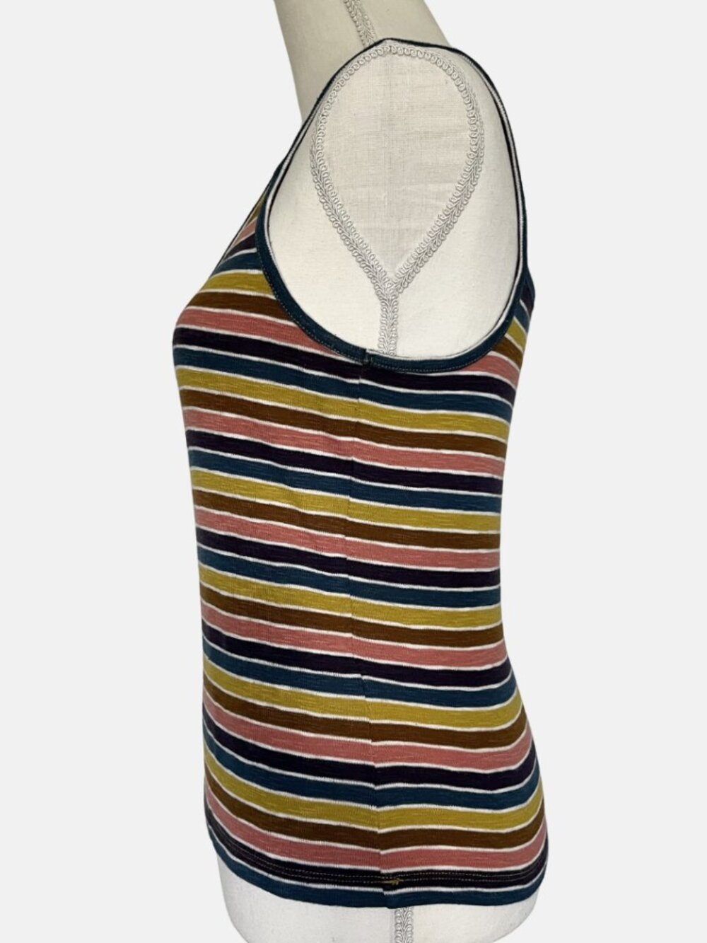 Madewell Cotton Blend Retro Colorful Stripe Wrap Cami Top - Picture 6 of 8